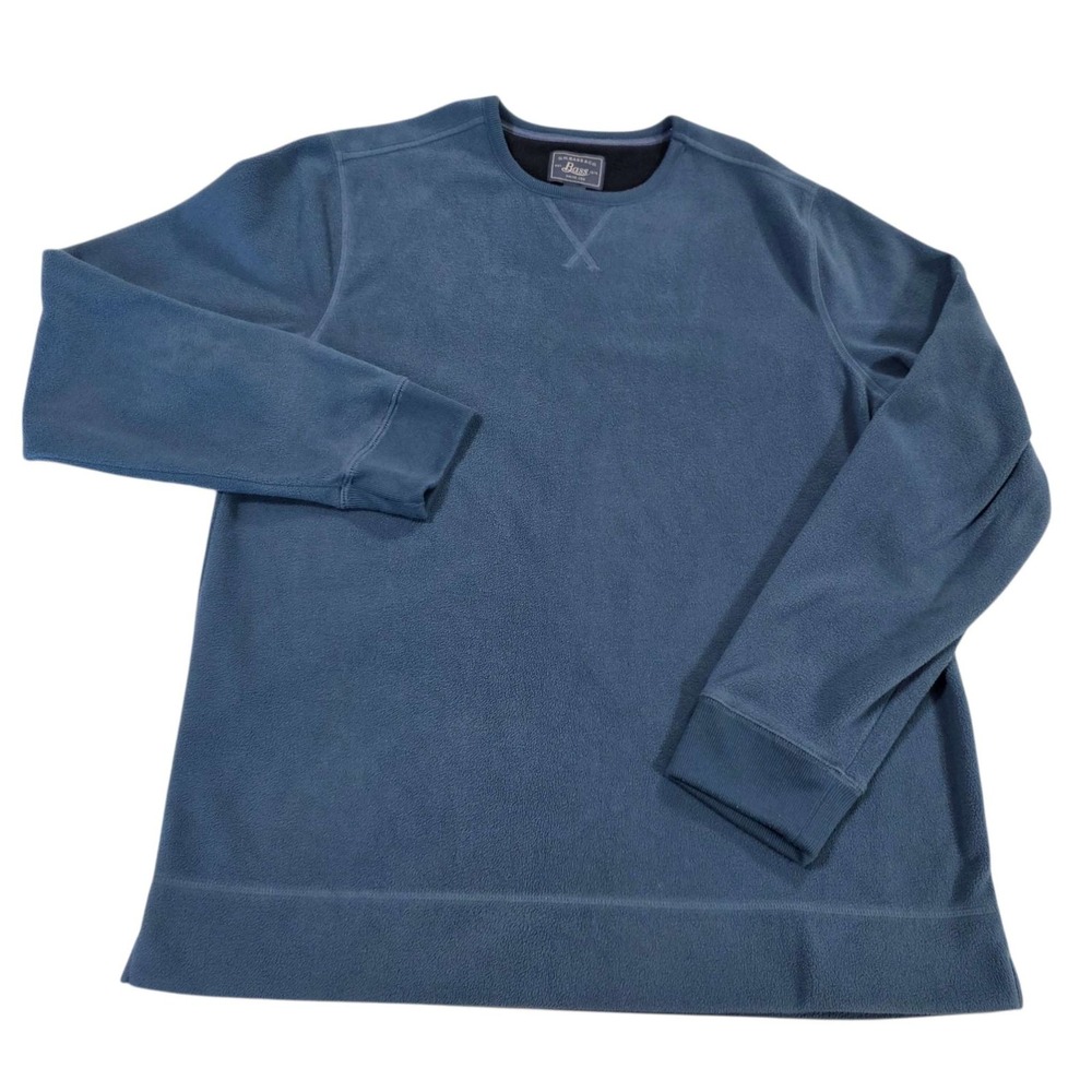 G.H. Bass & Co Fleece Sweatshirt Pullover Long Sleeve Blue Size M Men's Casual